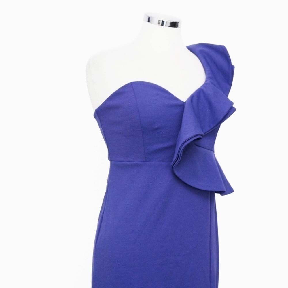 Bebe -  One-Shoulder‎ Ruffle Midi Dress - Picture 12 of 15